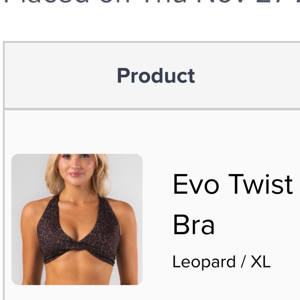 Evo Twist Leopard Sports Bra XL